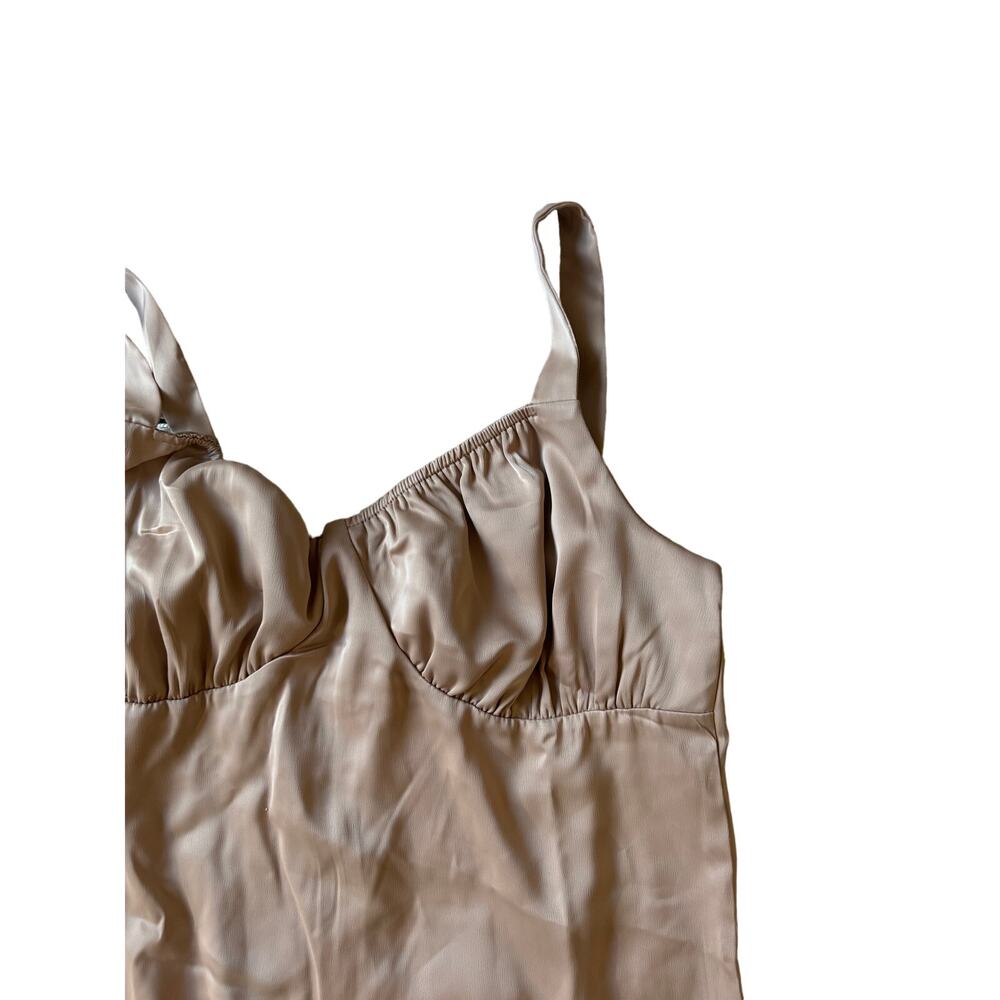 NWT Intempo | Tan Satin Ruched Bustier Bodysuit | Size 12